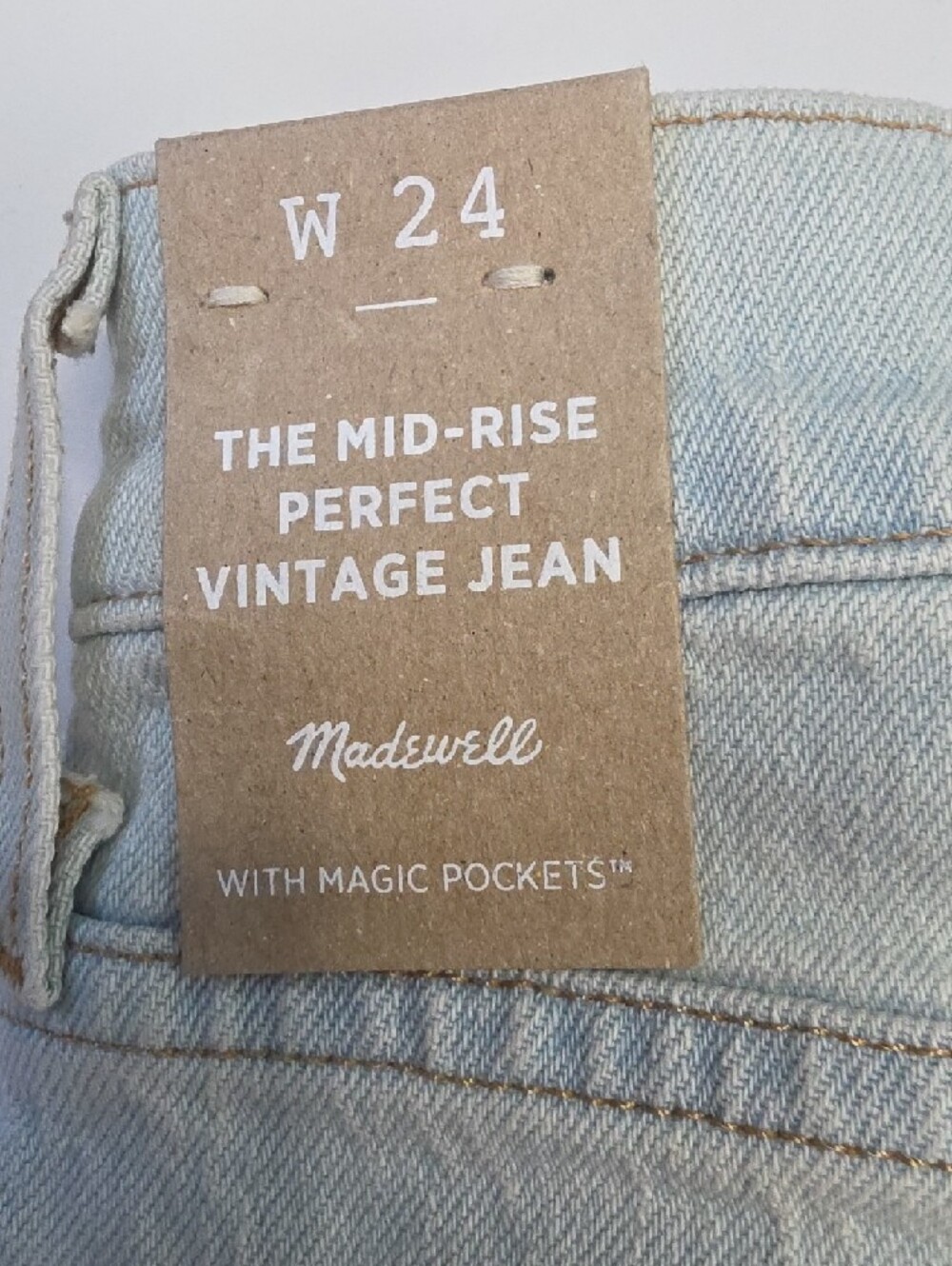 Madewell Mid-Rise Perfect Vintage Jeans Magic Pockets Light Wash Women's Size 24 - Picture 10 of 16